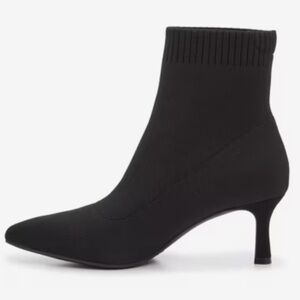 Kelly & Katie Pedella Bootie Black Kitten Heel Sock Boot Size 7.5